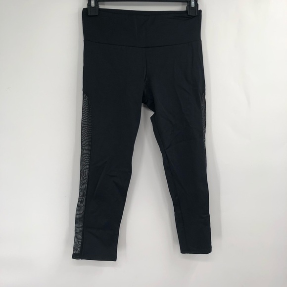 ONZIE Crop Leggings Black Side Mesh Sheer XS Athletic Pants Women - Picture 2 of 7